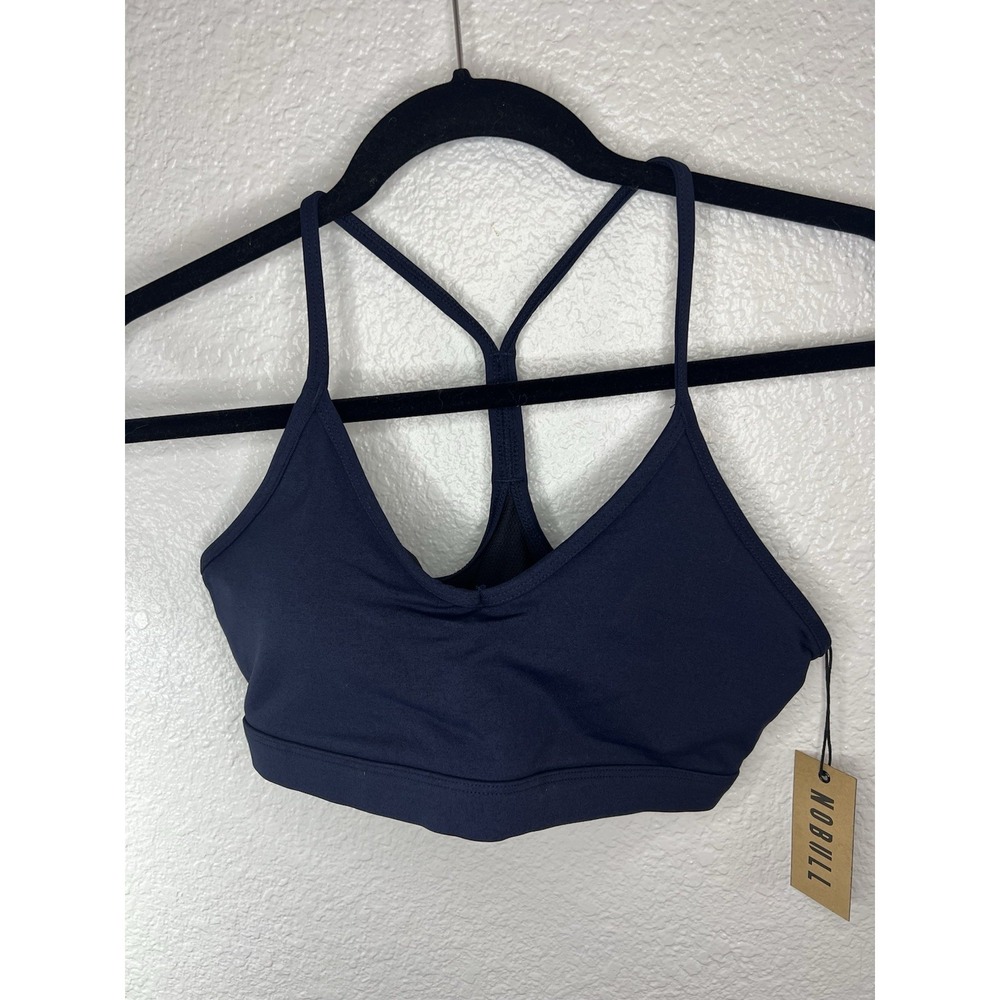 NOBULL Women's Navy Sports Bra M Racerback Moisture Wicking Breathable Stretch
